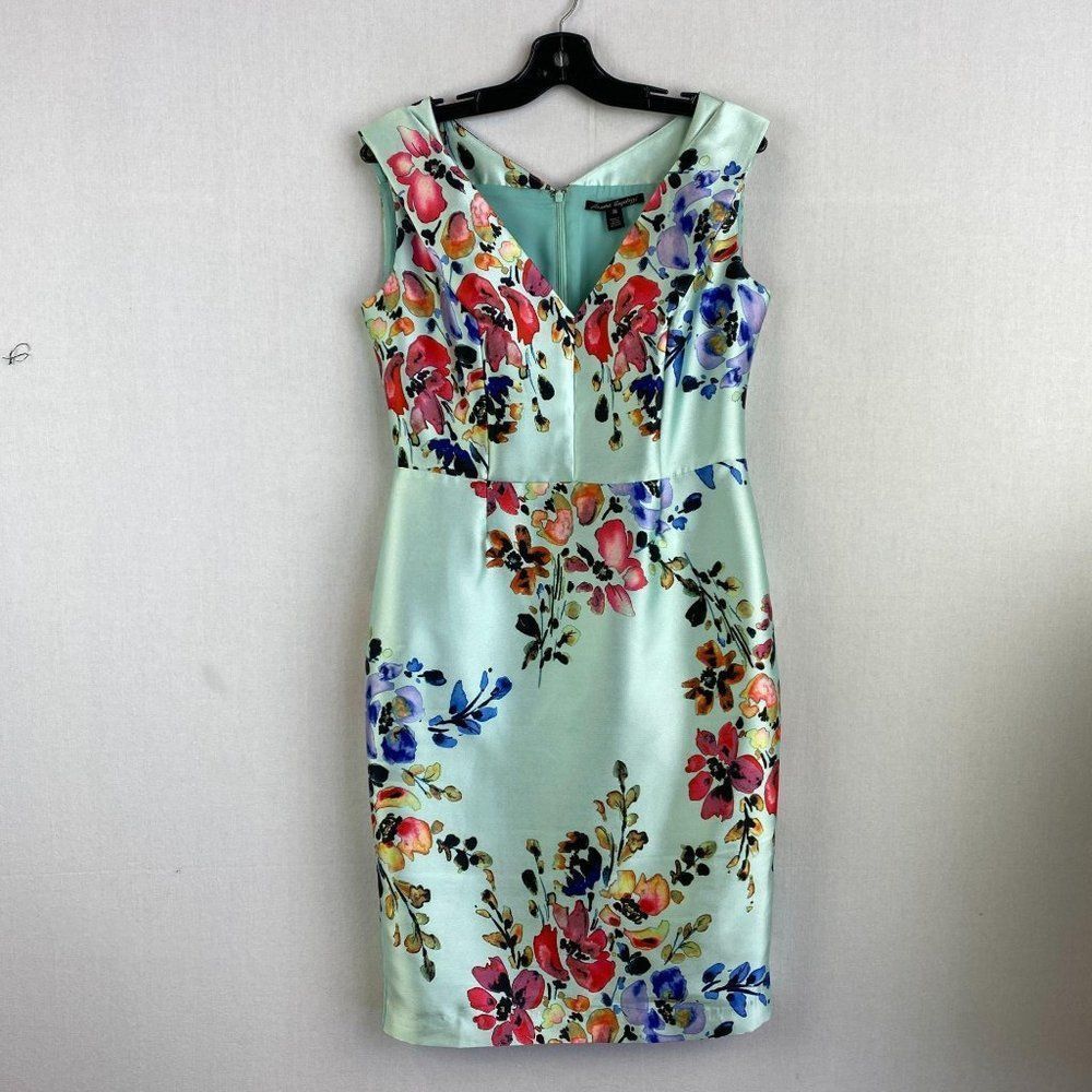 SANDRA AUGELAZZI Blue Floral Print Dress